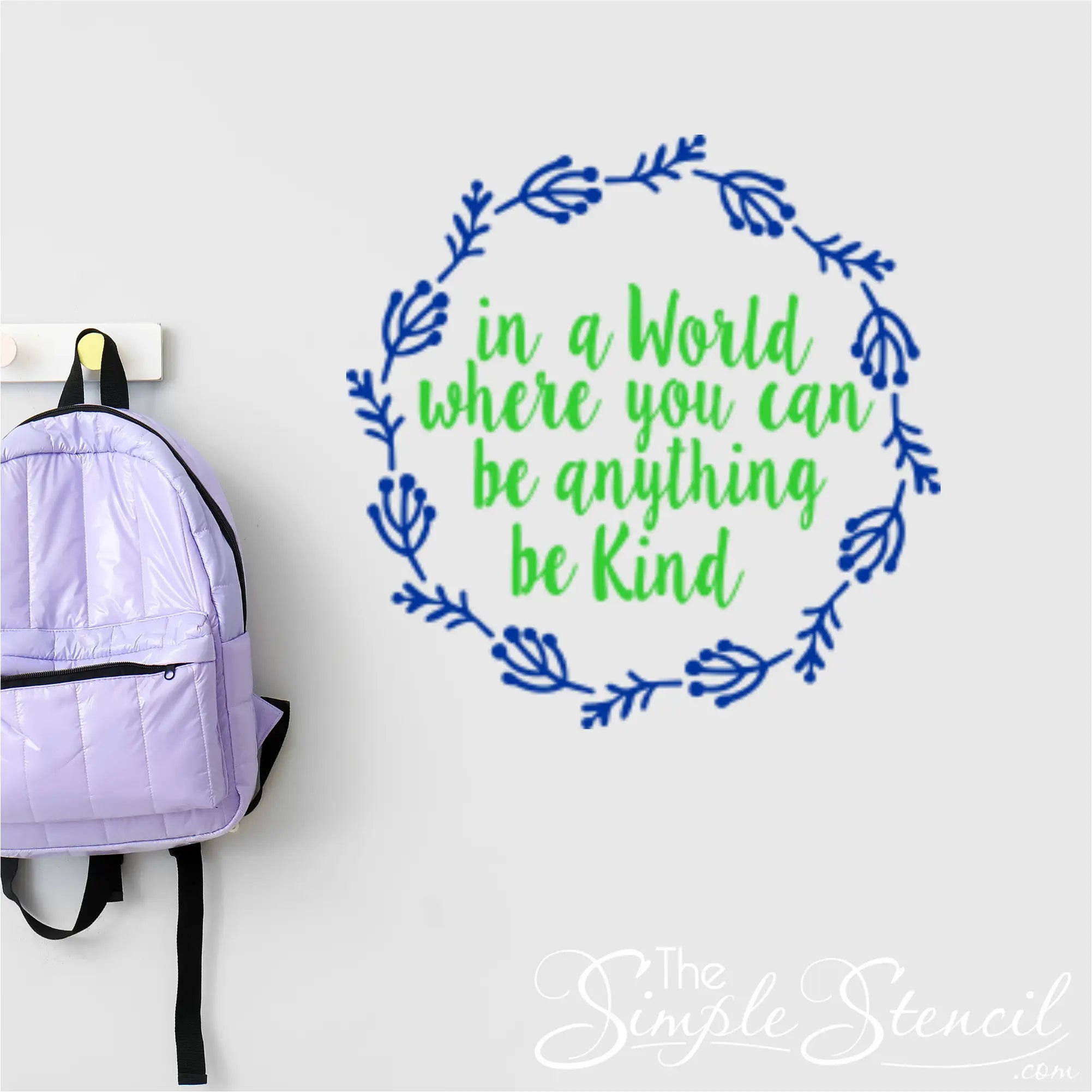 Be Kind Wall Decal with Dandelion Wreath - Thumbnail 3