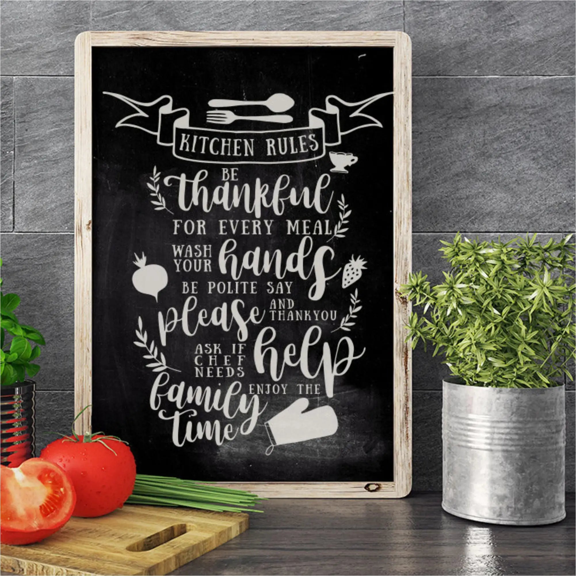 Kitchen Rules | Wall Decal Sign Simple Stencils