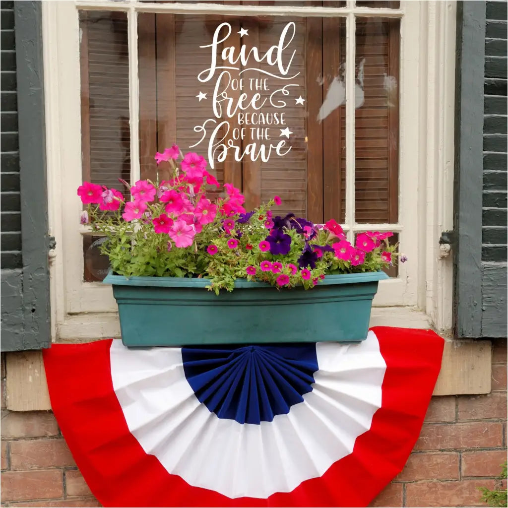 Land Of The Free Because Of The Brave Military Wall Art Decal