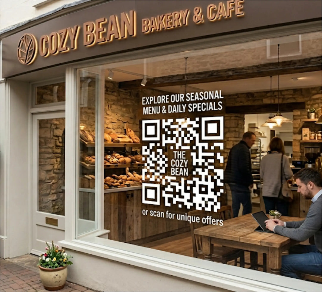 Large Custom QR Code Window Decal – Premium Storefront &