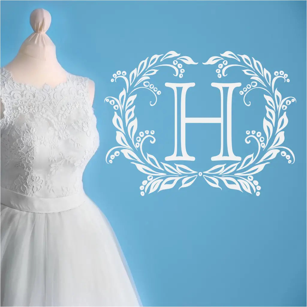 Laurel Wreath Wall Monogram Decal