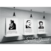 Three large canvas prints of Rosa Parks, Martin Luther King, Jr. and Maya Angelou along with one of their inspiring quotes for display during any Black History celebration or event. 