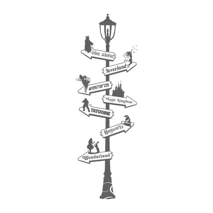 Library Book Destination Lamp Post Decal