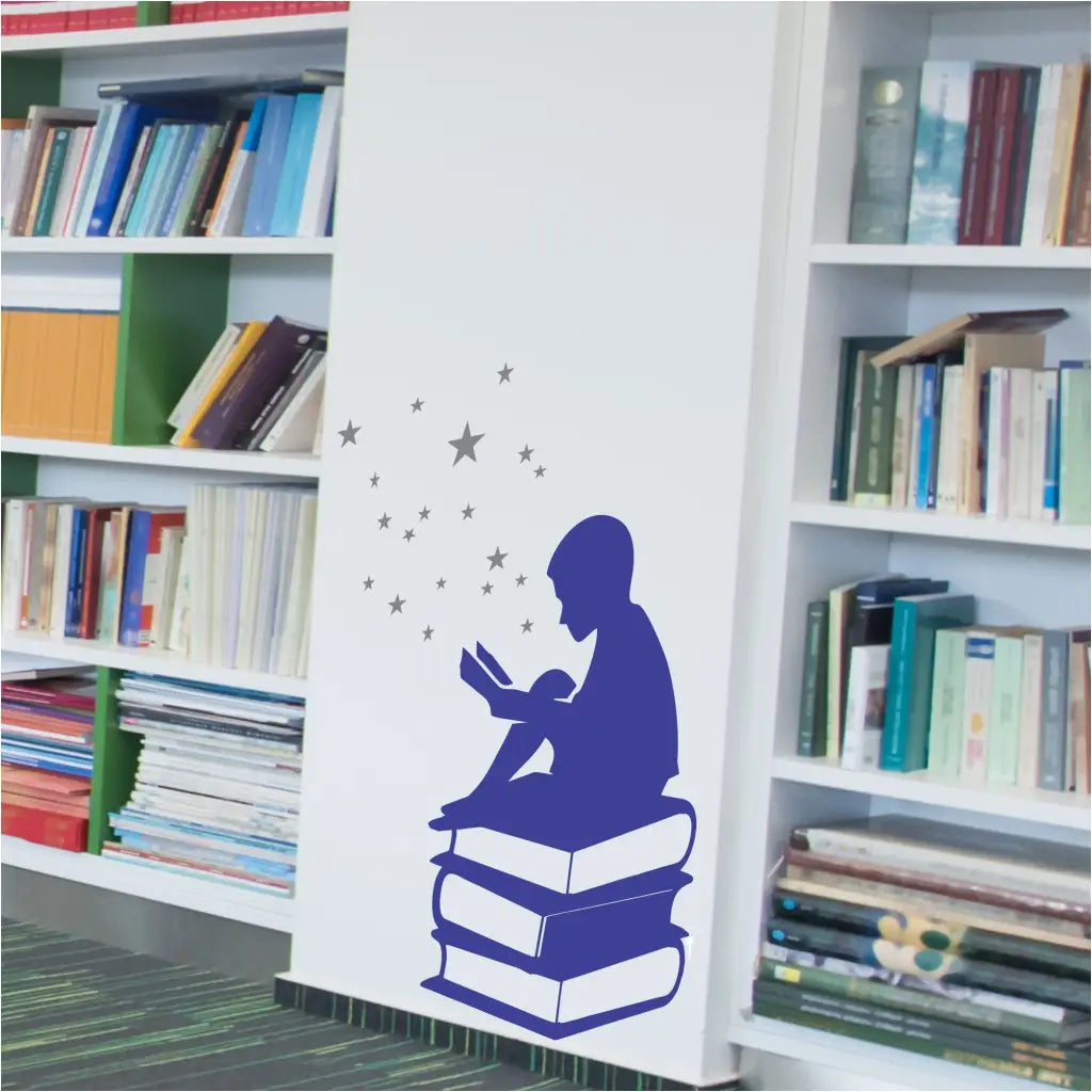 Library Wall Display Imagination Girl Reading Decor