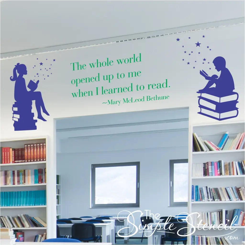 Library Wall Display Imagination Girl Reading Decor - Thumbnail 5