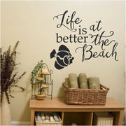 Life is better at the beach | Removable vinyl wall art decals by The Simple Stencil perfect for your beach house, summer home or nautical themed room decor.