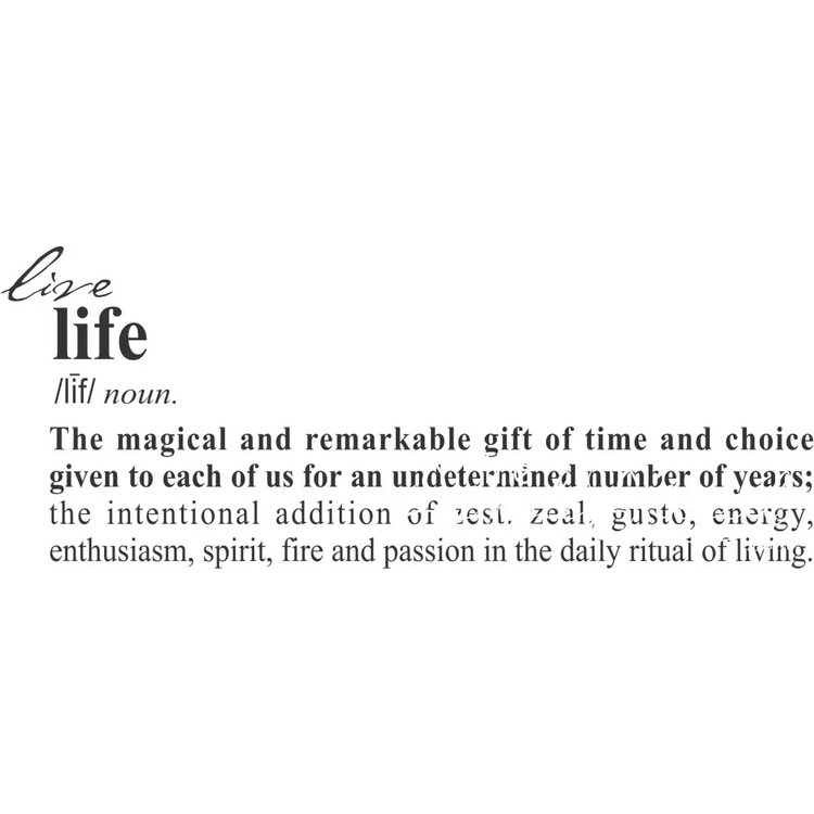 Live Life | Life Definition Wall Decal Home Decor – The Simple Stencil