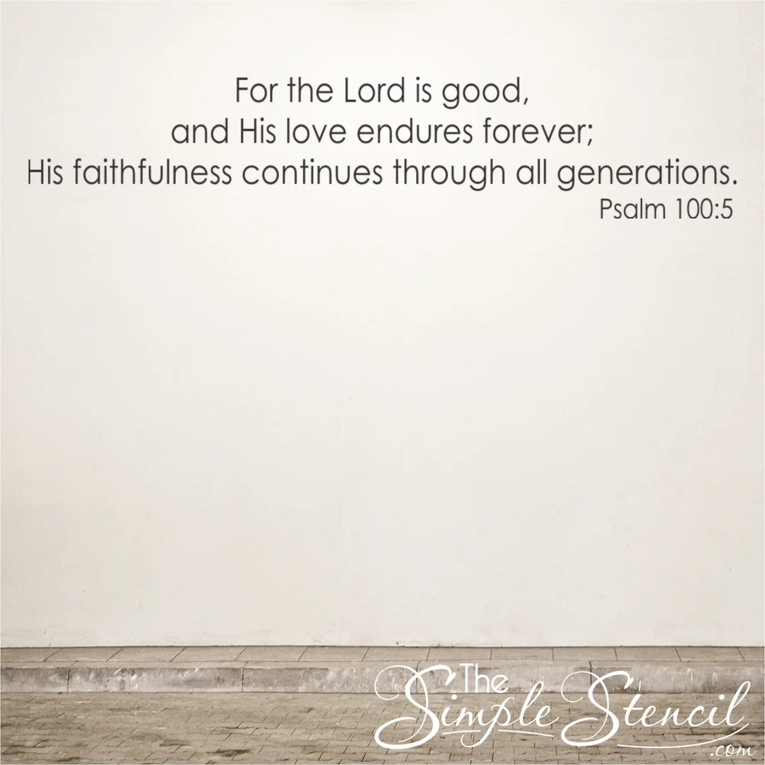 Bible verse on a plain wall with a wooden floor.