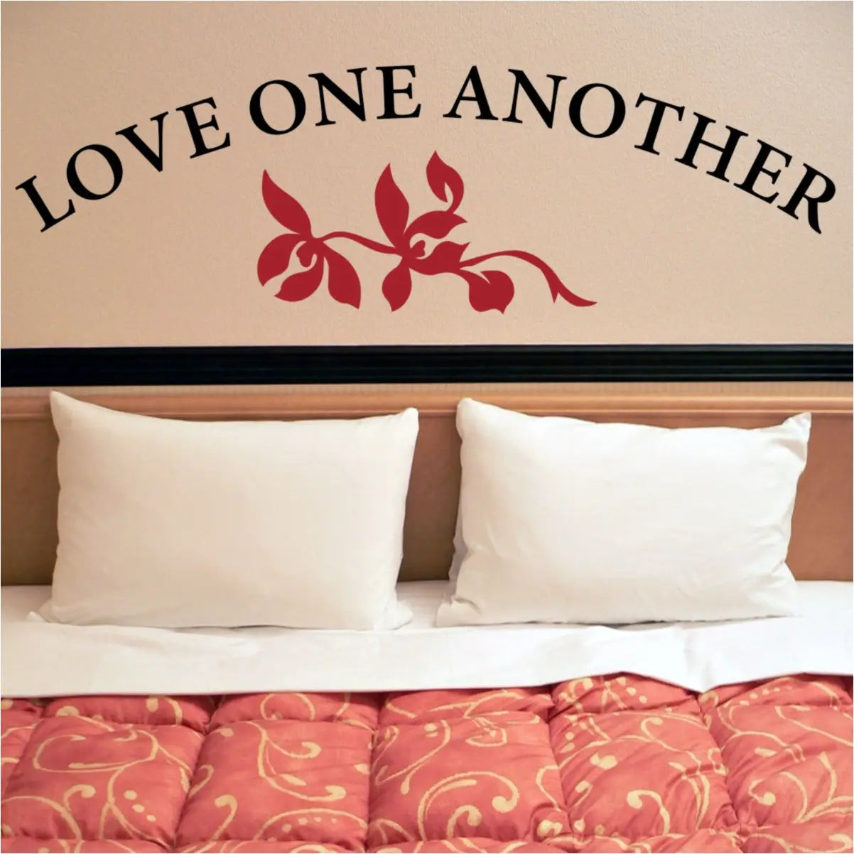 Love One Another With Flourish | Large Romantic Wall Quotes