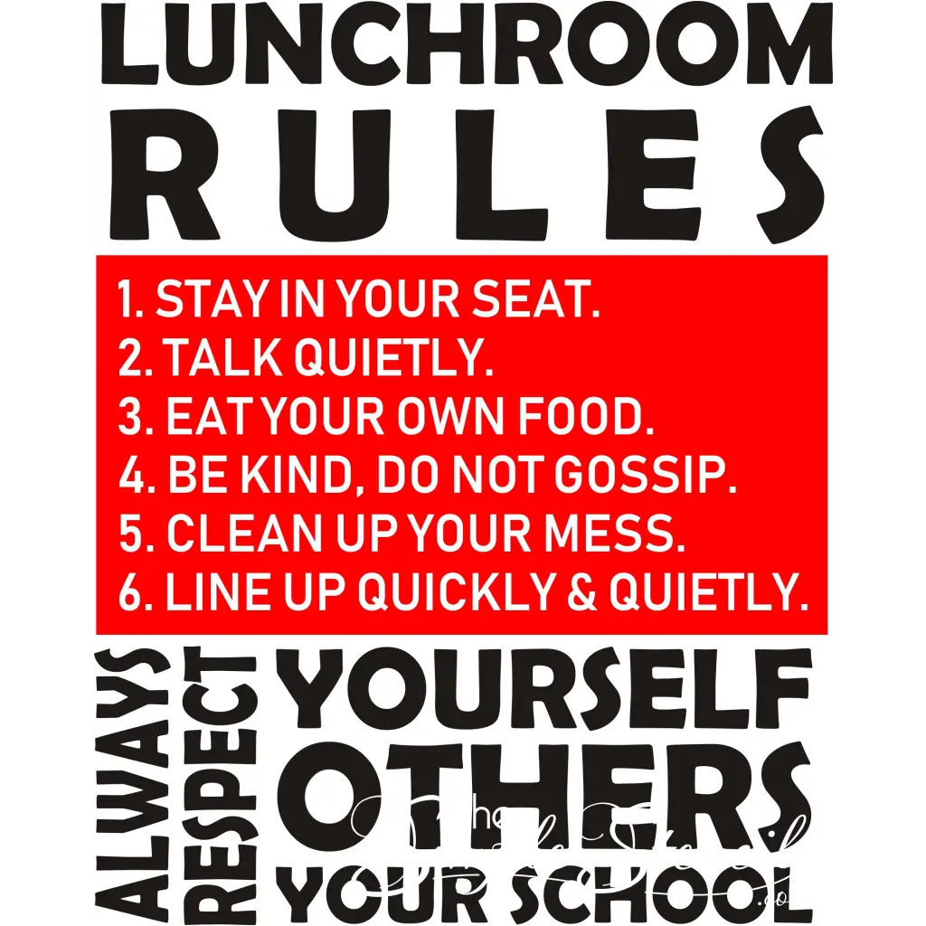 Lunch Room Rules Wall Decal Sign - Thumbnail 2