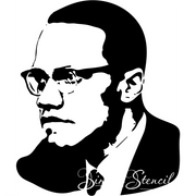 Large Malcolm X vinyl wall decal - Silhouette of Malcolm X for an easy display in school history classrooms or during black history month events. 