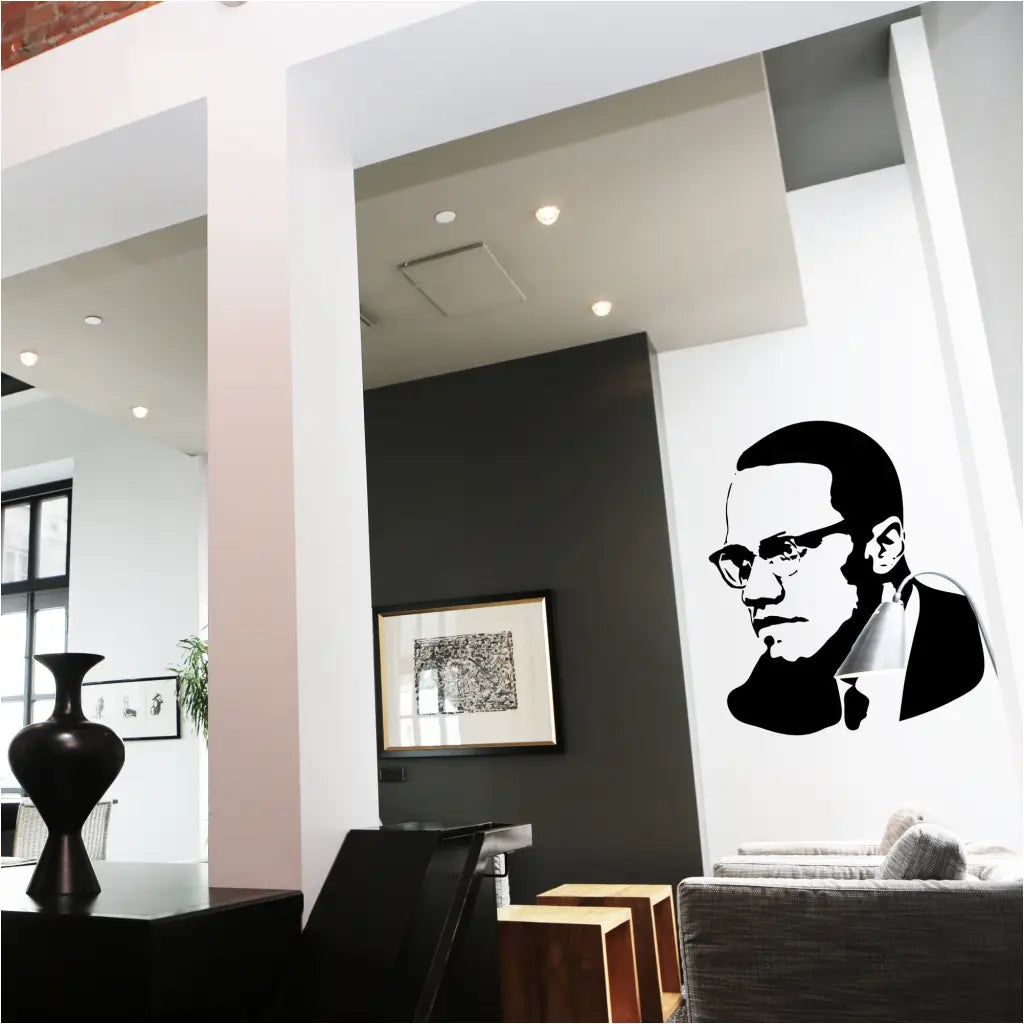 Malcolm X Silhouette Large Wall Decal - Large Wall Decals for School and Black History Month Displays