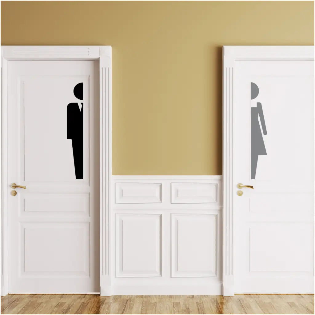 Man & Woman Restroom Door Decals | No Read Bathroom Sign