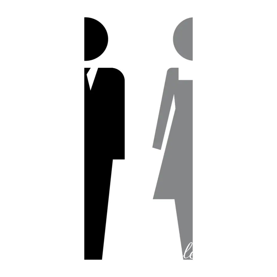 Man & Woman Restroom Door Decals | No Read Bathroom Sign