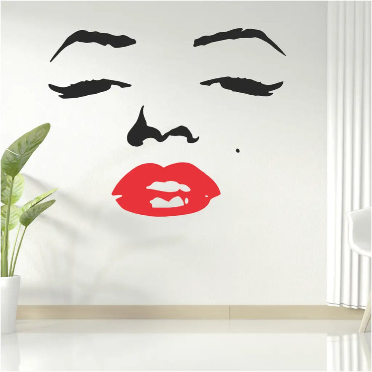 A stunning Marilyn Monroe wall decal, adding elegance and charm to your space.