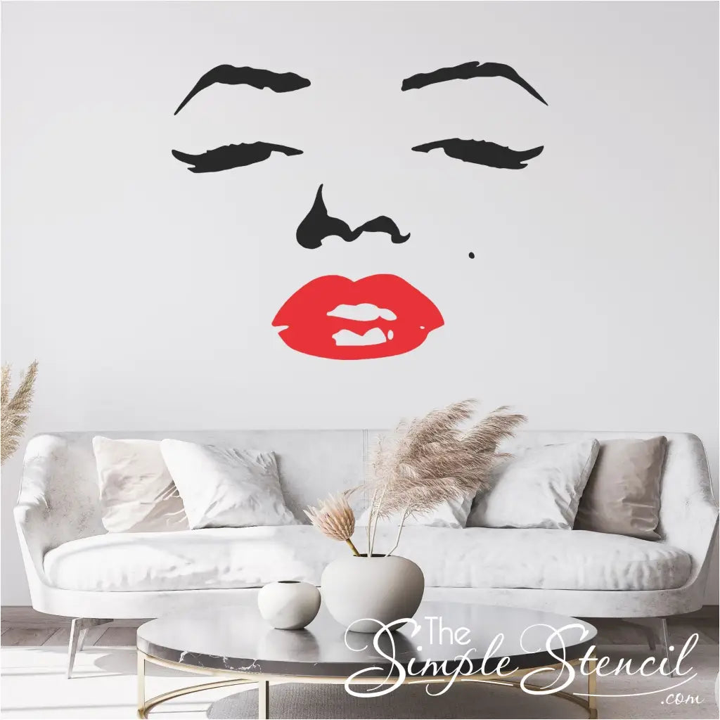 Marilyn Monroe Face Silhouette Wall Mural Decal Art - Thumbnail 2