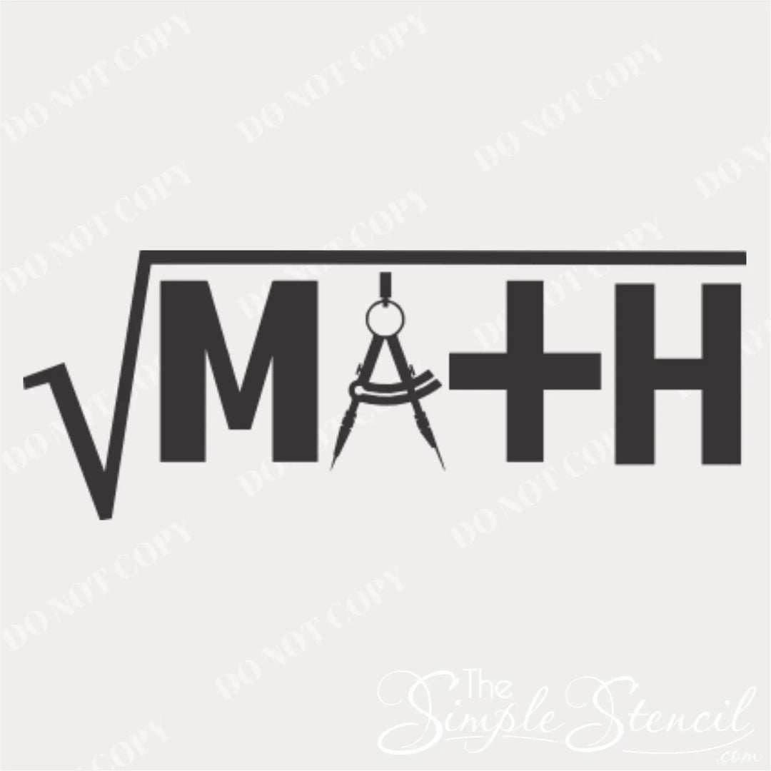 Math wall decal for school classrooms and hallway directional signage by The Simple Stencil