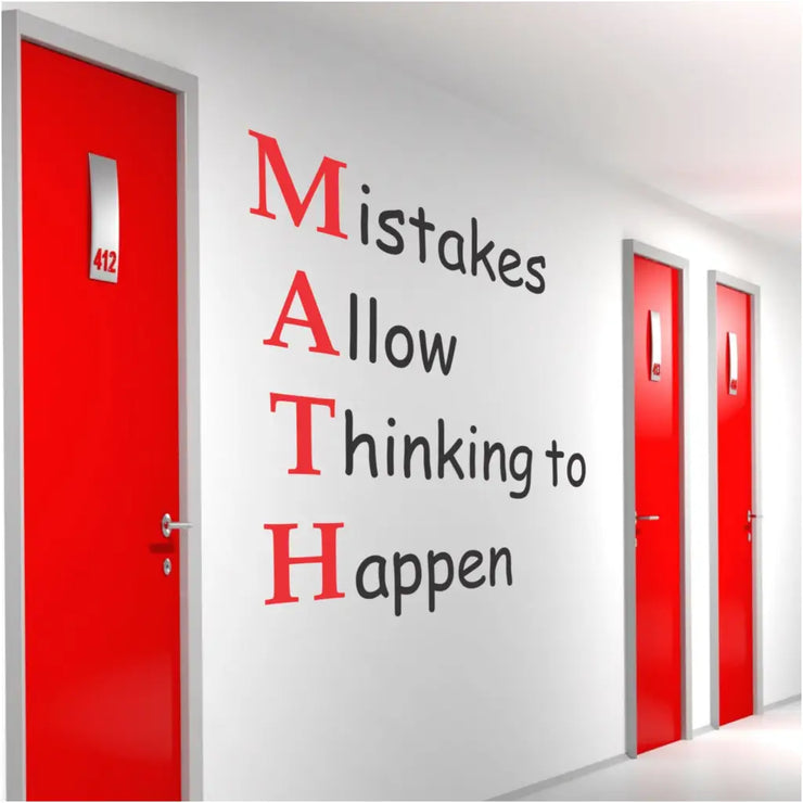 Math - Mistakes Allow Thinking To Happen | Math Classroom Wall Quote