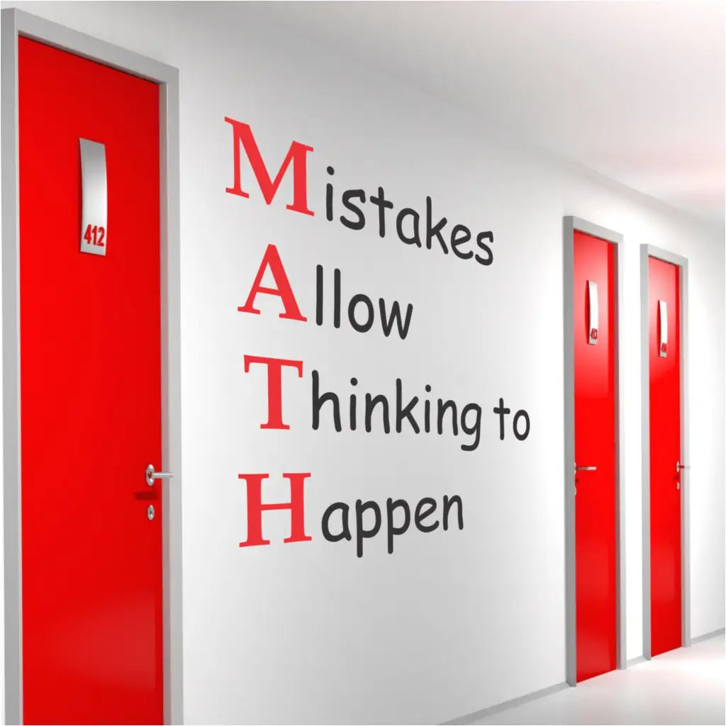 MATH - Mistakes Allow Thinking to Happen Wall Quote