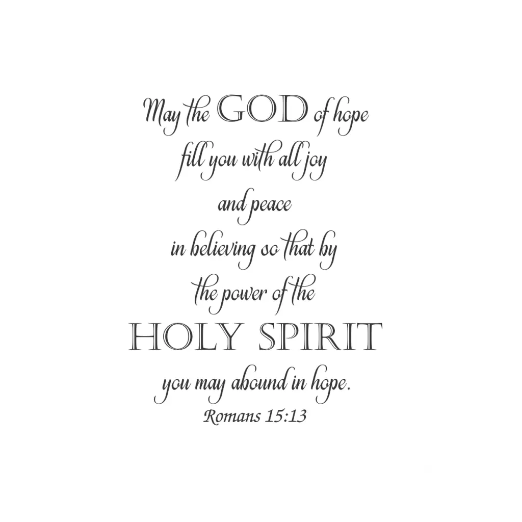 May The God Of Hope Fill You - Romans 15:13 Bible Verse Church Decor ...