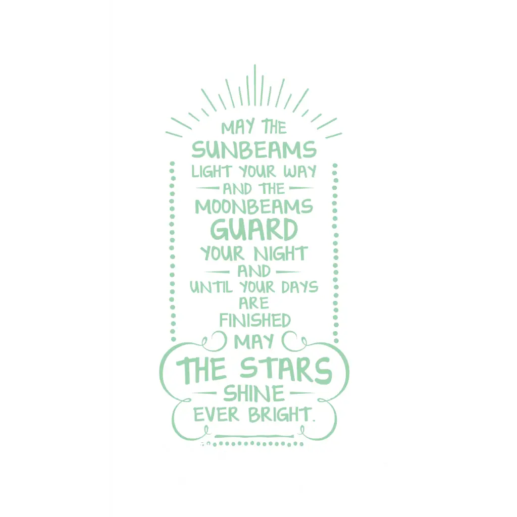 May The Sunbeams Light Your Way | Irish Blessing Wall Quote Decal