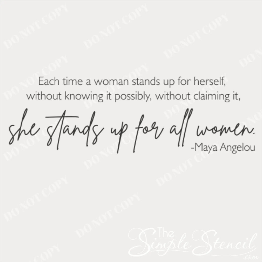 Empower yourself and others with this beautiful Maya Angelou quote wall decal.