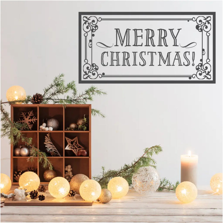 Merry Christmas Box | Vinyl Wall & Window Decal
