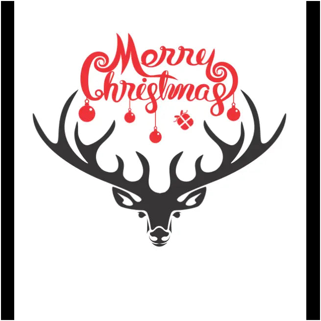 Merry Christmas With Deer Rack | Country Wall & Window Decals Stickers
