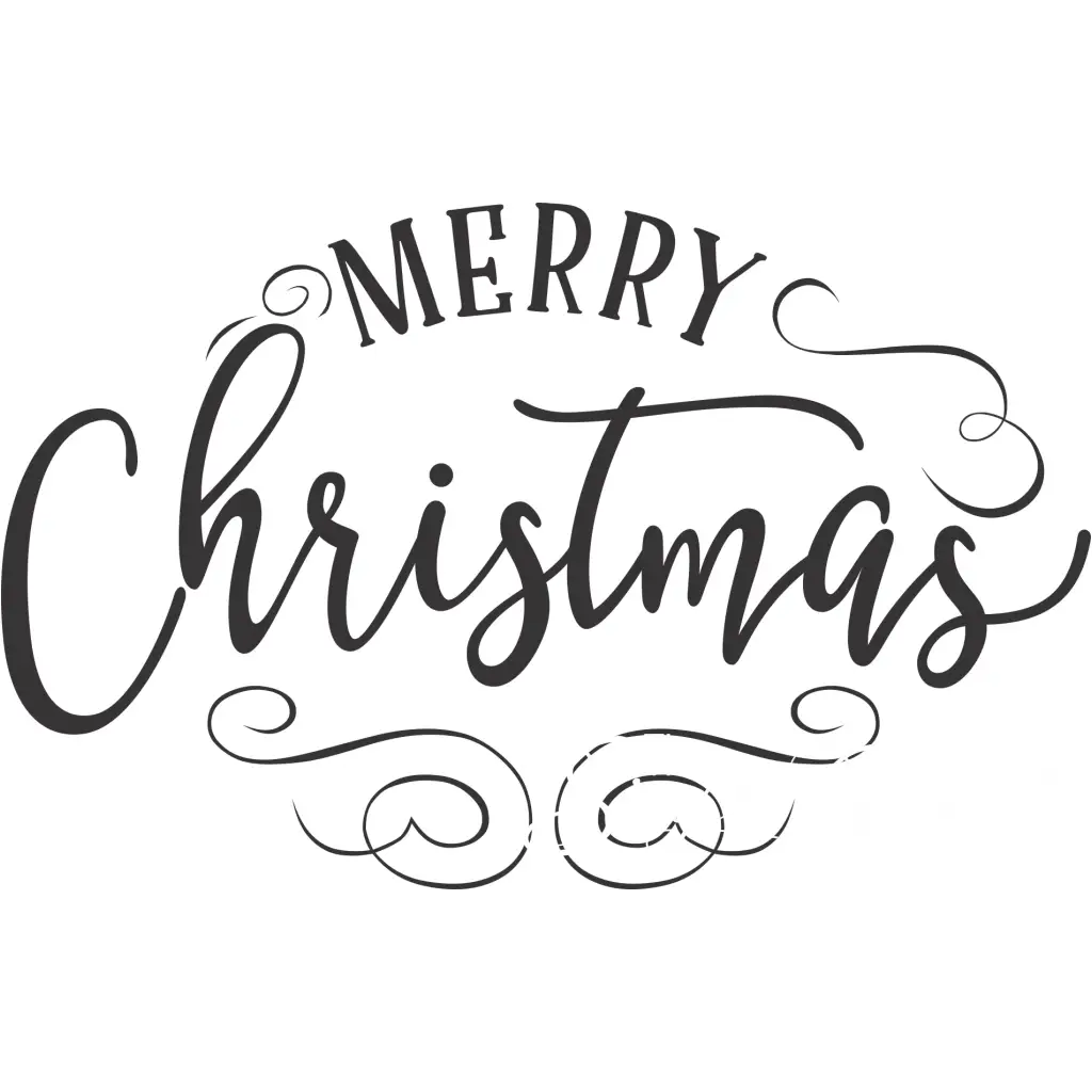 Merry Christmas Fancy Oval Wall Window or Door Decal - Thumbnail 2