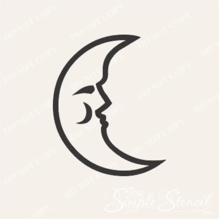 Removable vinyl sleepy moon decal for a child's bedroom