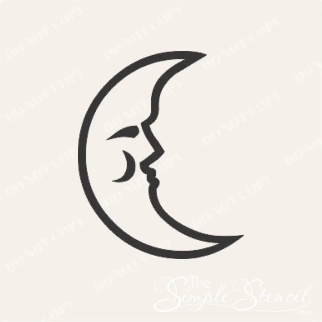 Removable vinyl sleepy moon decal for a child's bedroom