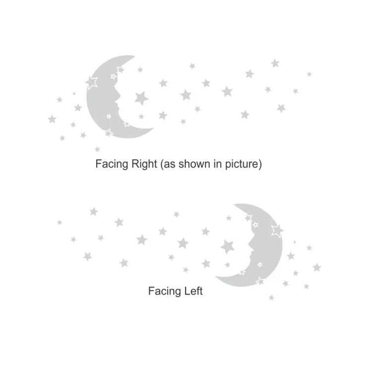 Moon and stars vinyl wall decals for childs room or baby nursery facing left or right by The Simple Stencil wall decals