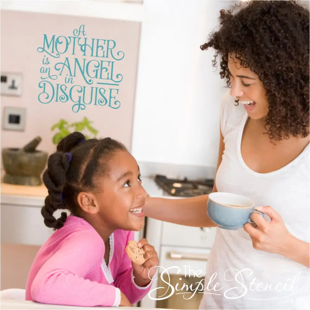 A Mother Is An Angel In Disguise Wall Decal - Thumbnail 2