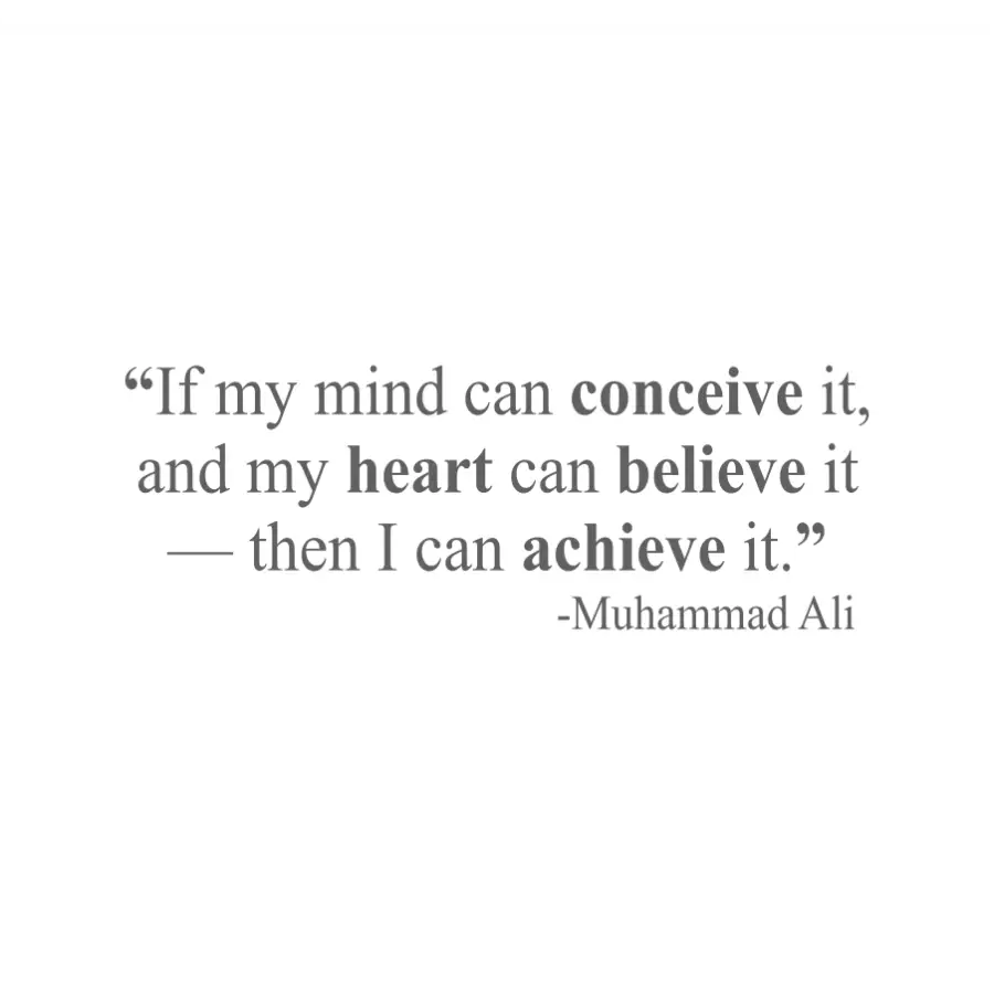 Muhammad Ali Wall Quote - Conceive Believe Achieve Decal
