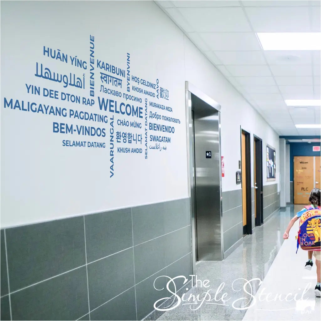 Multilingual "WELCOME" Word Cloud Wall Decal