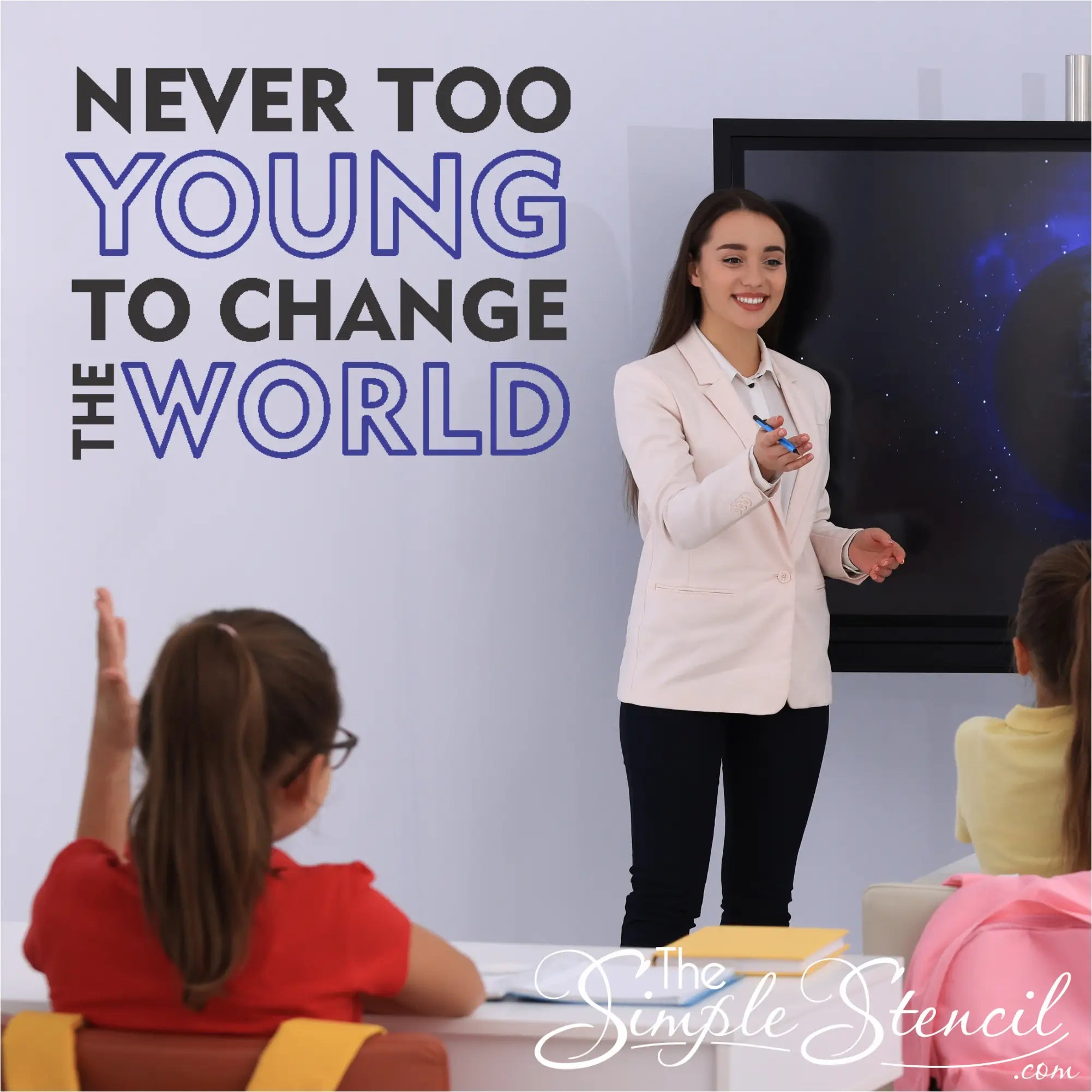 Never Too Young to Change the World - Wall Decal - Thumbnail 4