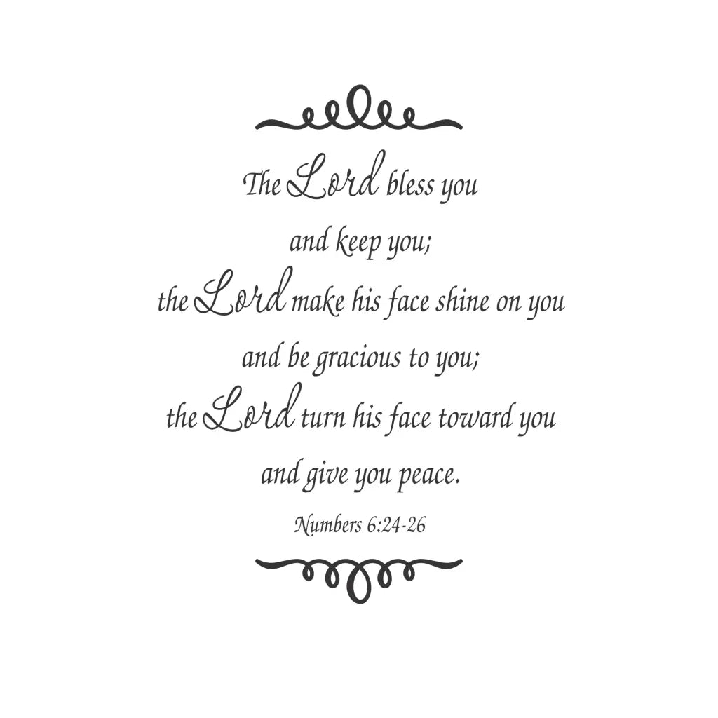 Numbers 6:24 NIV - May the Lord Bless & Keep You Scripture Wall Decal ...