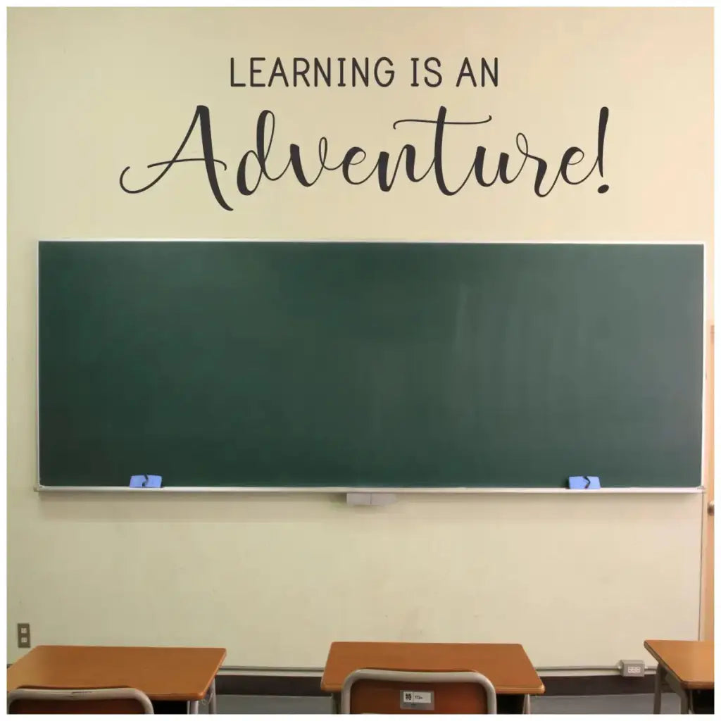 Learning Is An Adventure! | Wall Decal Stencil For School & Classroom Decor