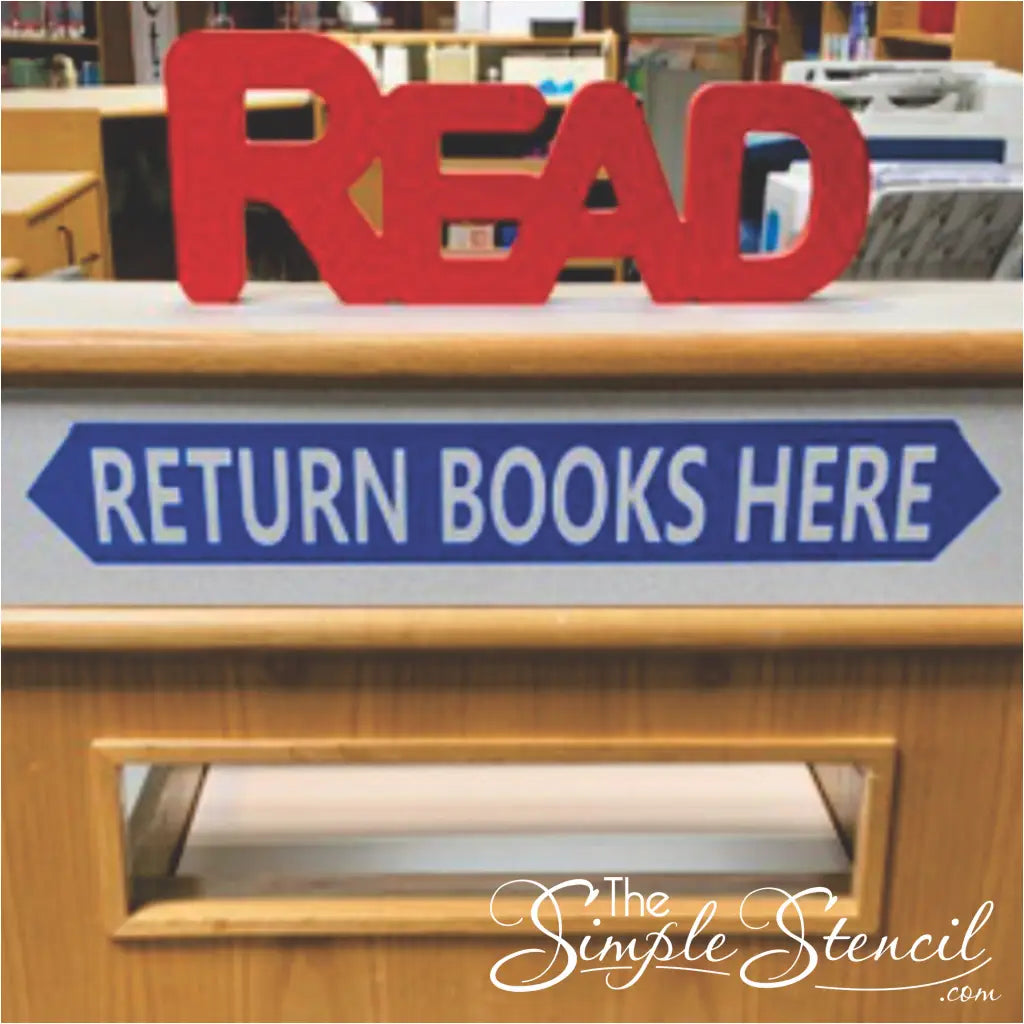 Overstock RETURN BOOKS HERE Library Decal – The Simple Stencil