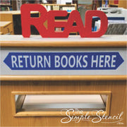 Return Books Here - Library Or School Classroom Sign Decal