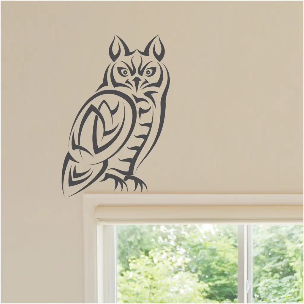 Owl Line Art Wall Decal