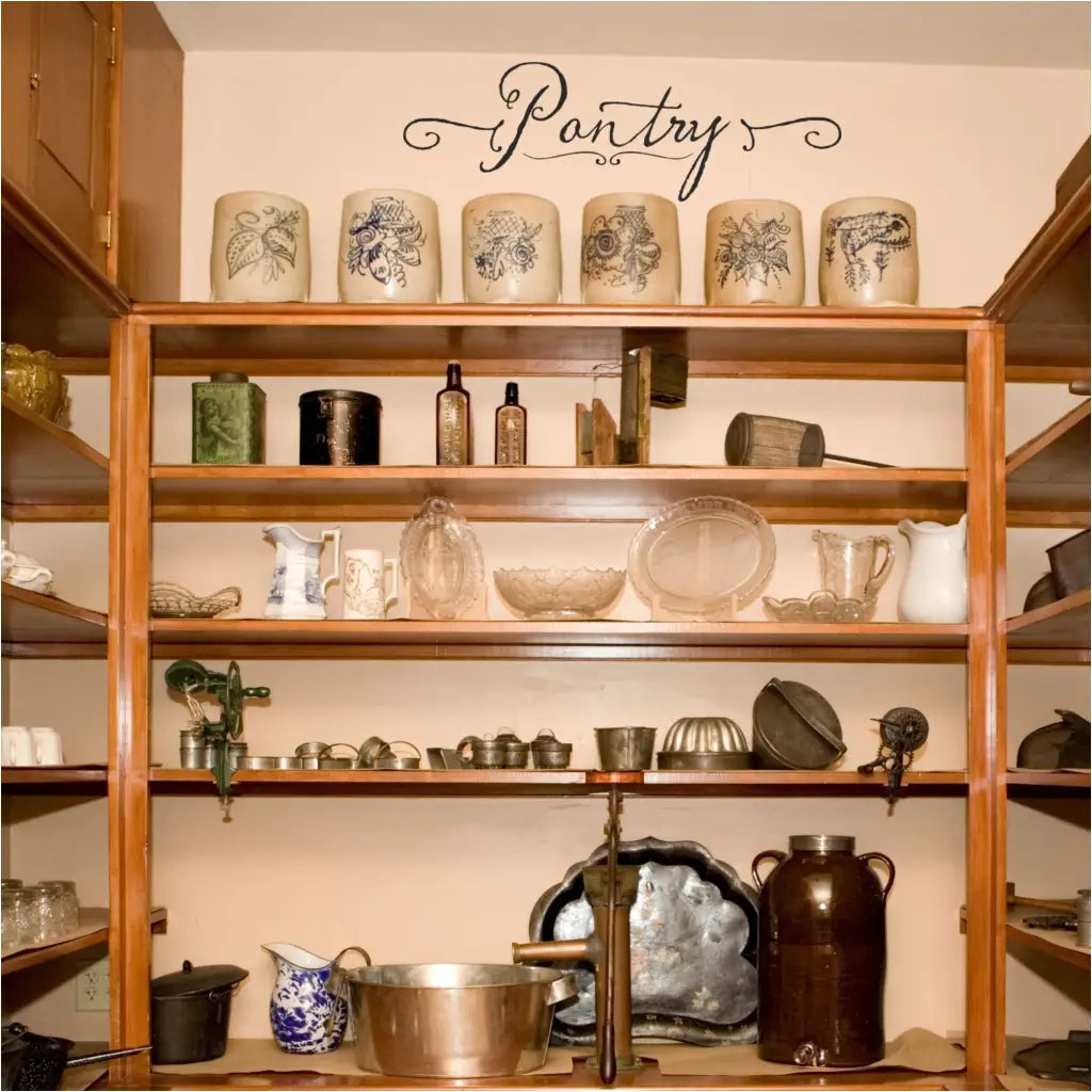 Pantry - Rustic Lettering Decal With Flourishes | Beautiful Home Decor ...