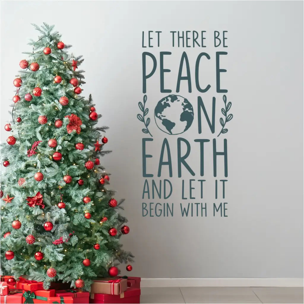 Easy to Apply "Peace on Earth" Wall Decal for Home, Office & School Decor