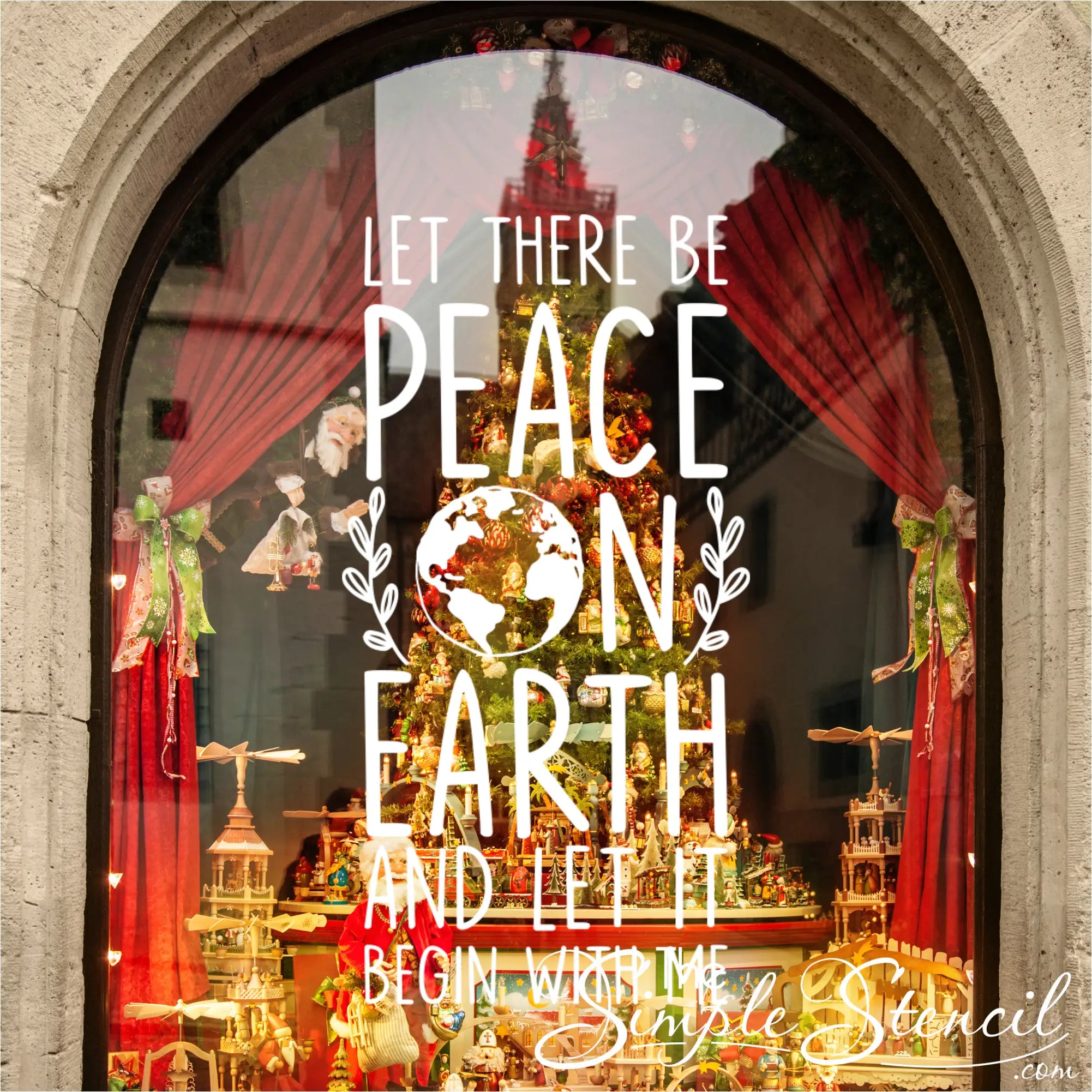 Let There Be Peace On Earth Christmas Wall Decal Sticker - Thumbnail 5