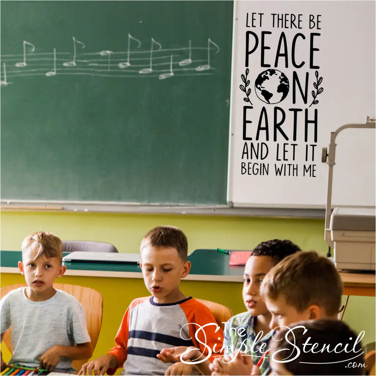 Inspirational "Peace on Earth" Decal for School Music Rooms & Holiday Events