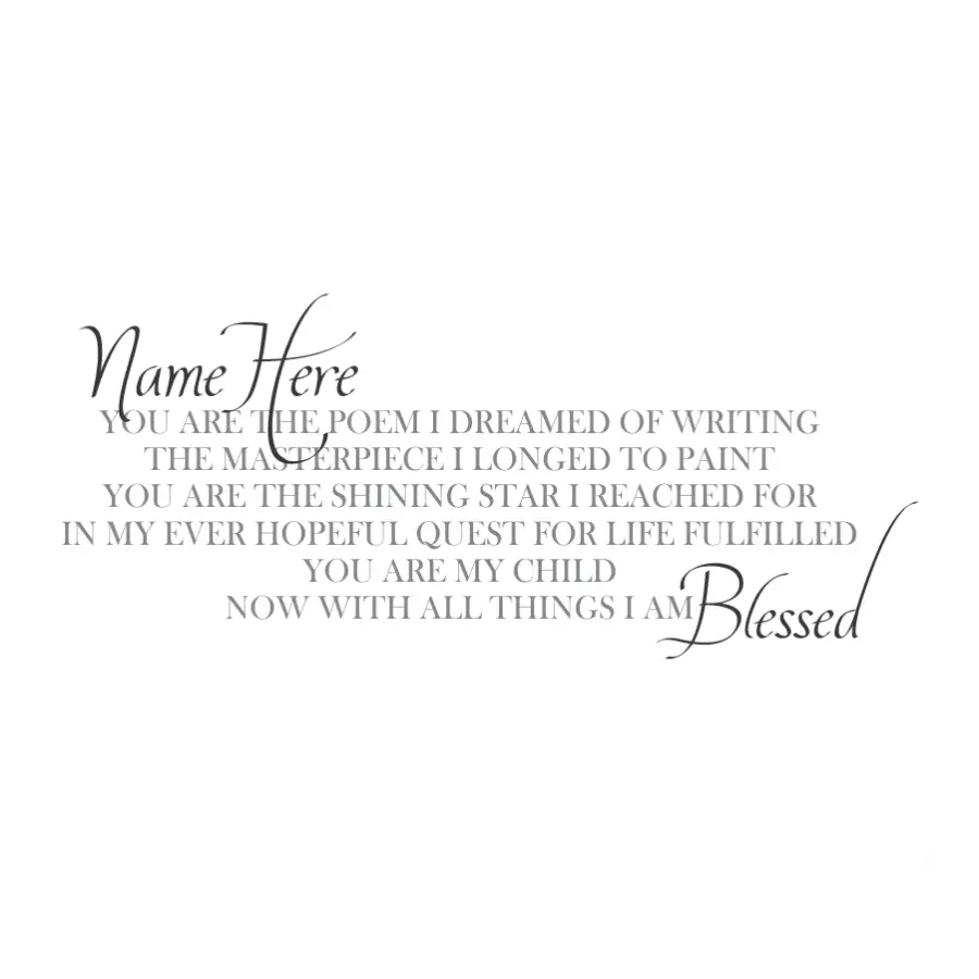 Personalized Child's Poem Wall Decal | Beautiful Kid's Room Decor – The ...