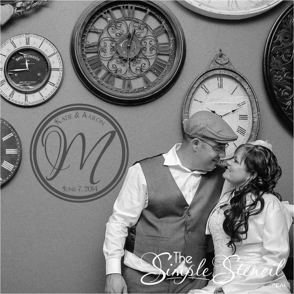 Personalized Wedding Circle Monogram Decal - Thumbnail 2