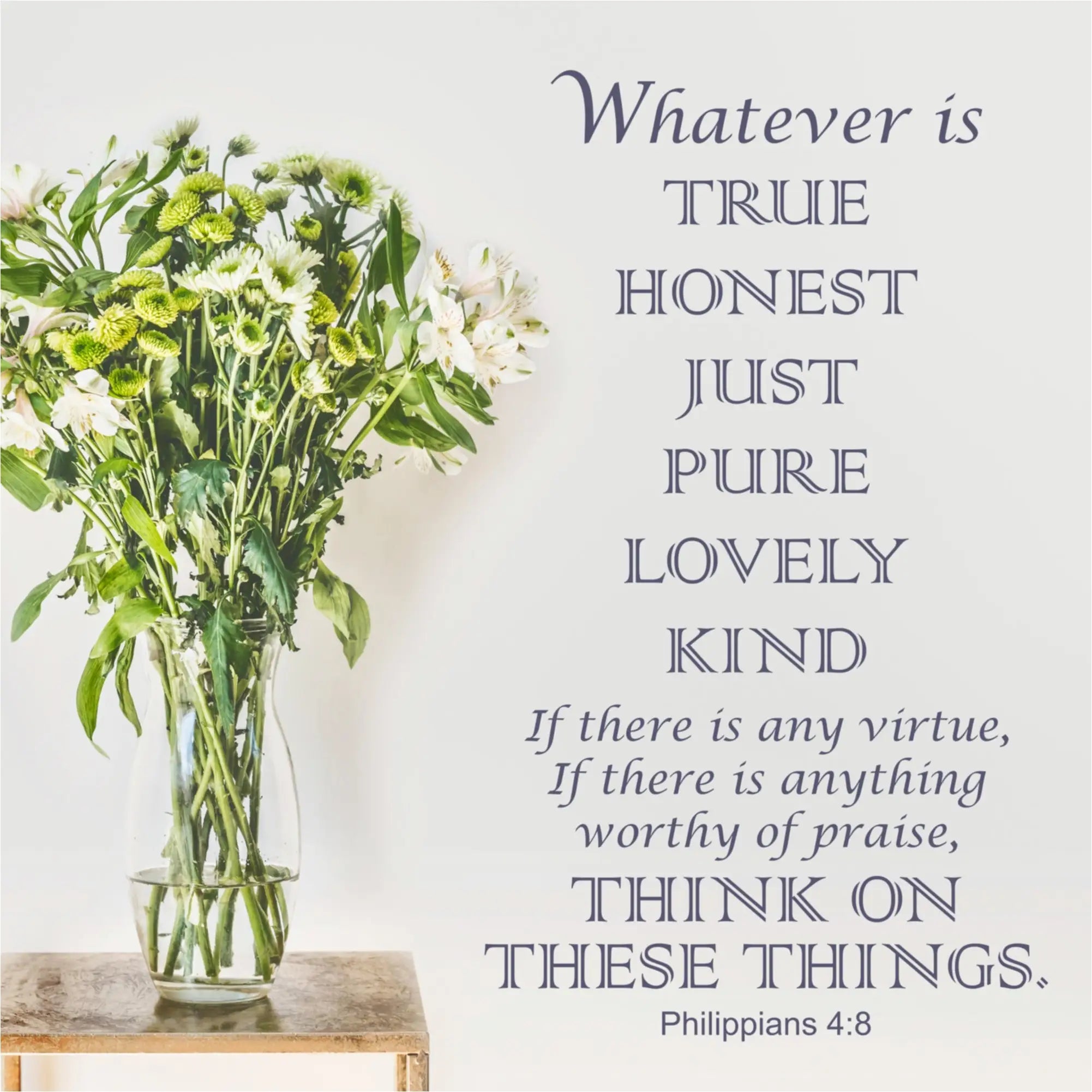 Philippians Whatever Is True Honest Just Etc. Bible Verse Wall Stencil