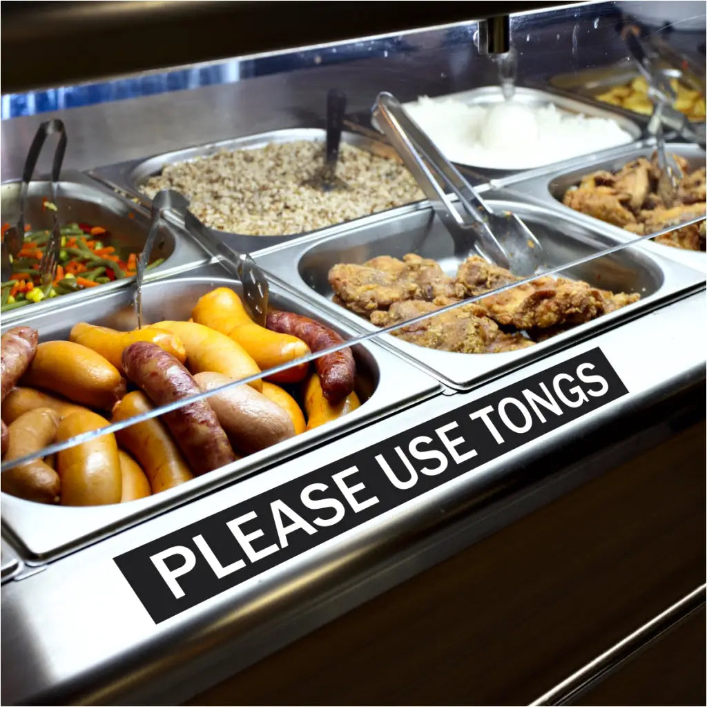 Please Use Tongs | Vinyl Decal Sticker Sign For Buffet – The Simple Stencil
