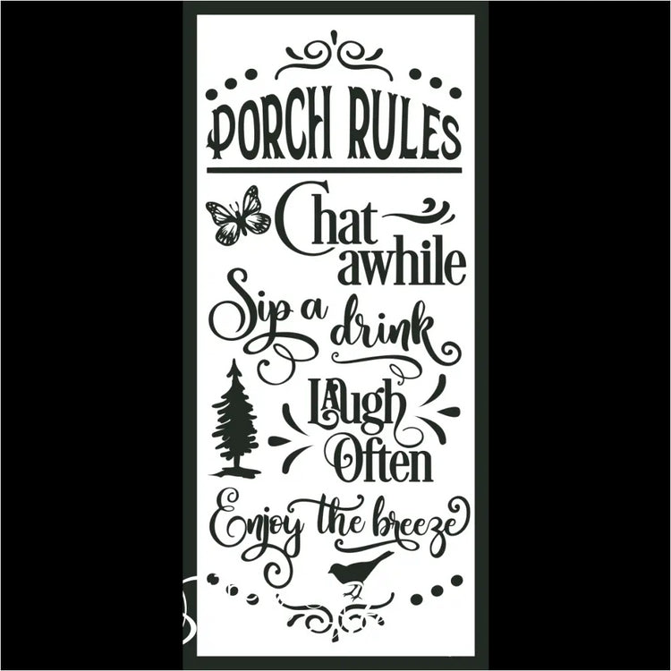 Porch Rules - Chat Often Awhile Laugh Sip A Drink